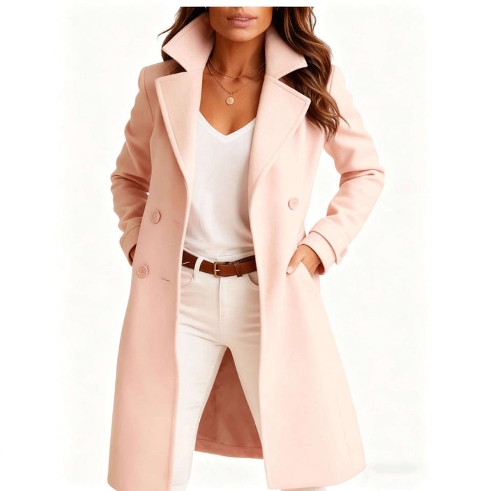 Single Breasted Mid Length Coat lapel collar design.