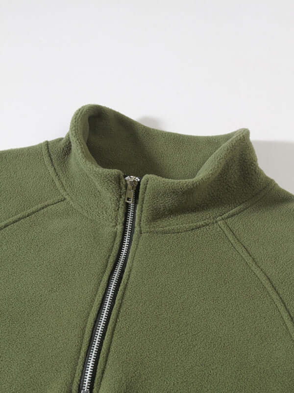 Stand Collar Coral Fleece Pullover Sweatshirt for Men casual outfit
