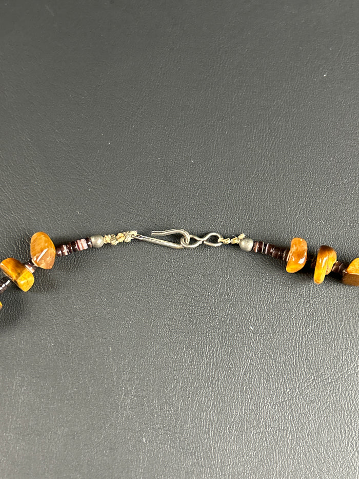 Sterling Silver Kokopelli Tigers Eye Necklace