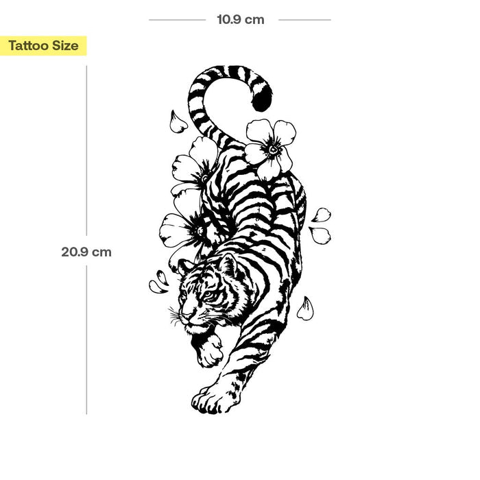 Tiger mit Kirschblüten Tattoo