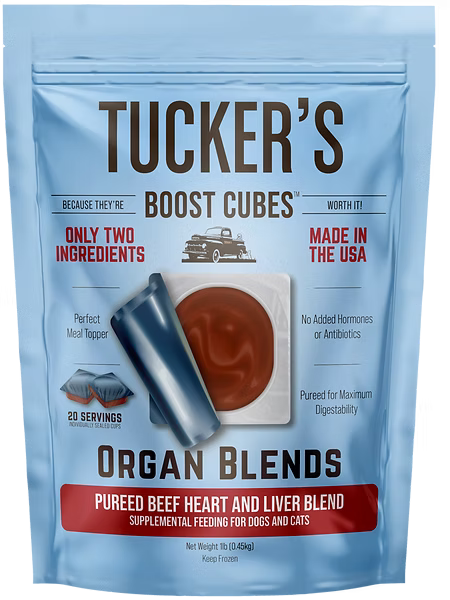 TUCKERS DOG BOOST CUBES BEEF HEART LIVER FROZEN 1LB - Dog.Dog.Cat.