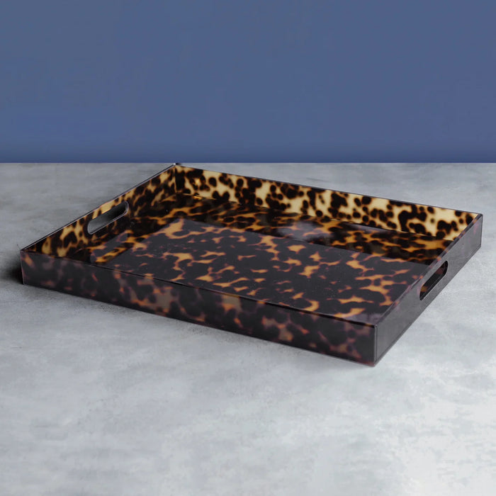 VIDA Acrylic Tortoise X-Large Tray With Handles - The In Gate