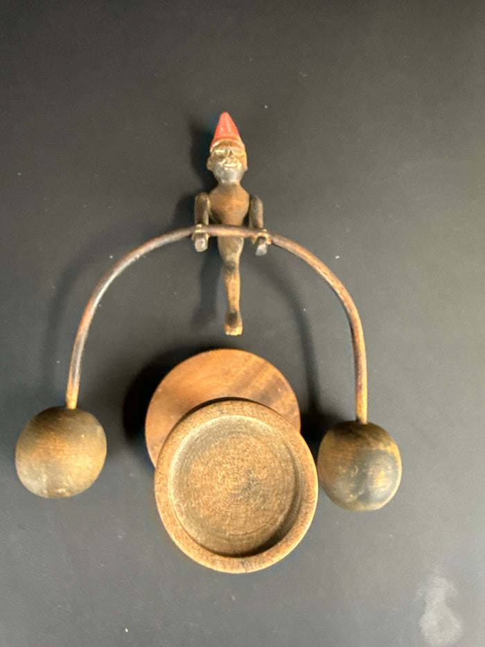 VTG Wooden Folk Art Kinetic Balancing Acrobat Man