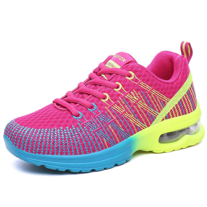 Womens Mesh Breathable Fitness Casual Sports Shoes plum red