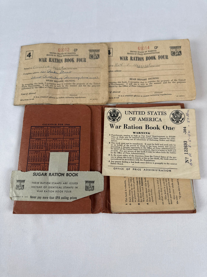 WWII Ration Books Lot Books 1 2 3 4 with Stamps