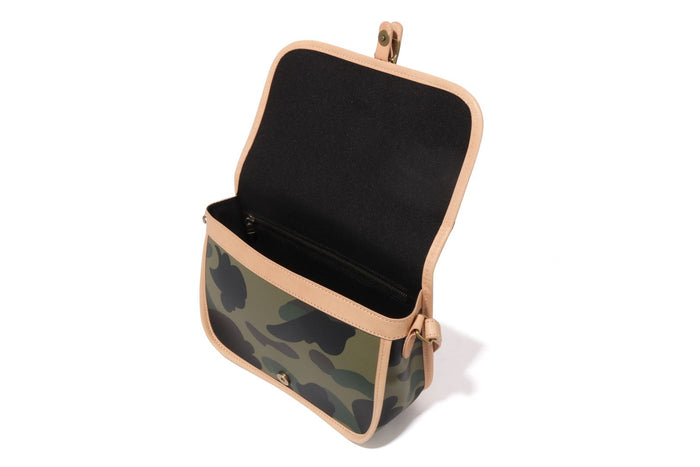 1ST CAMO LEATHER SHOULDER BAG