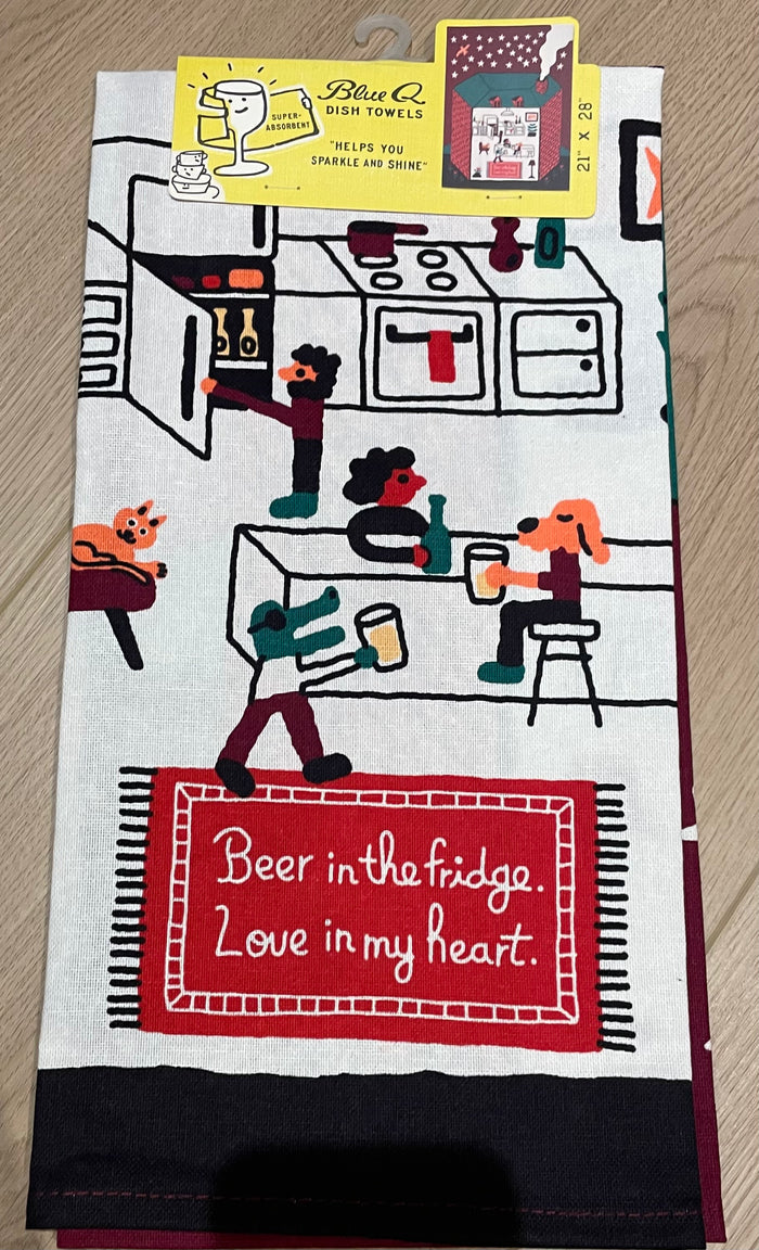 Tea Towel -Beer in the Fridge, Love in my Heart