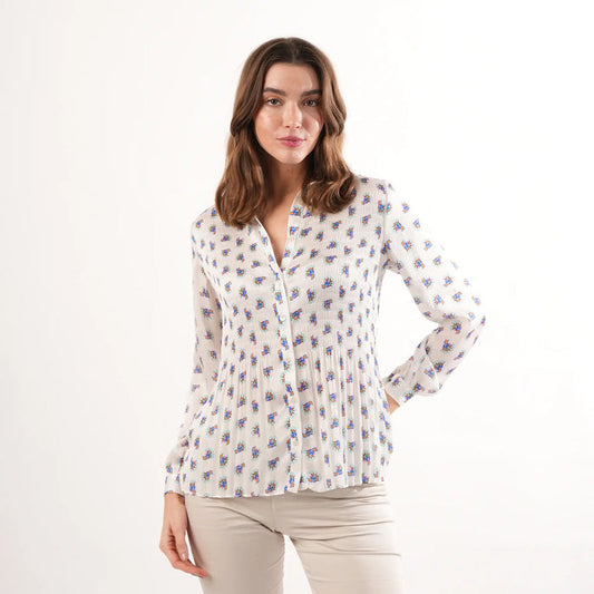 Aemelia Peakcock Pleated Blouse