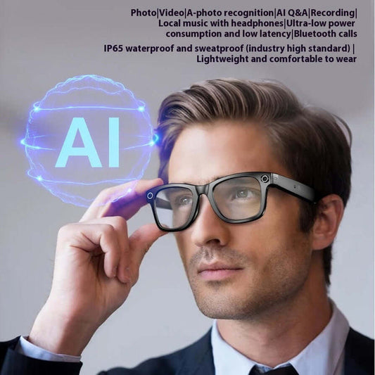 AI Smart Bluetooth Glasses - Stylish men's smart glasses with AI features, recording, Bluetooth calls, and waterproof design.