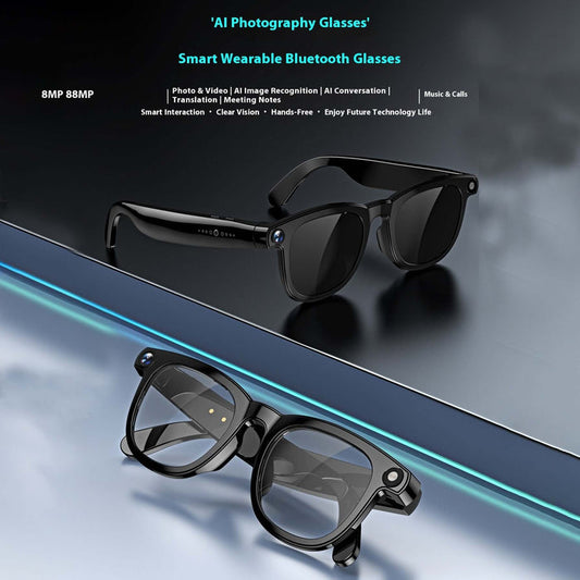AI Smart Glasses Dual Lens 8mp camera recording.