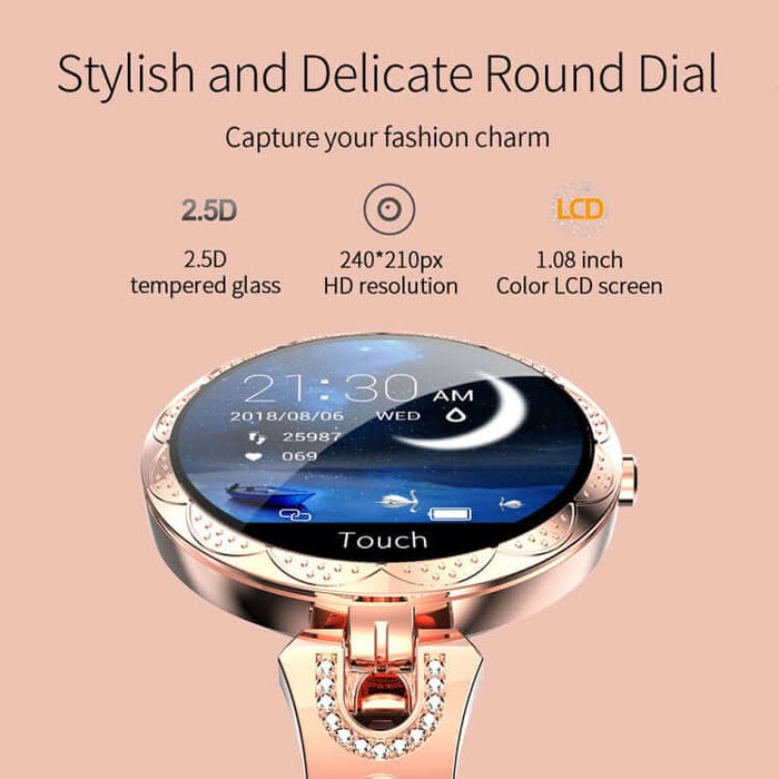 AK15 Fashion Smart Female Bracelet multi sport real time tracking showing calorie steps distance indicators