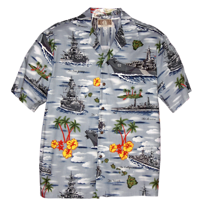 Aloha Battleship  Shirt Made in Hawaii