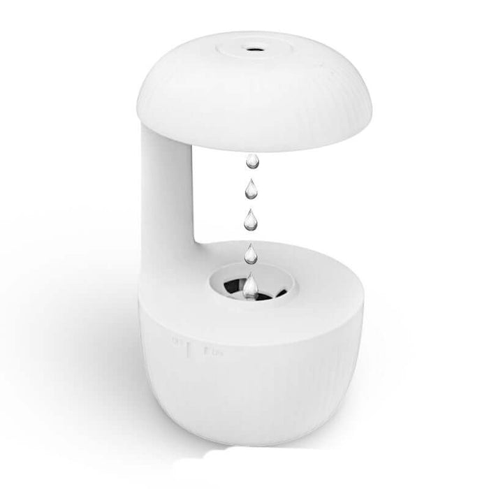 alt="anti-gravity silent air humidifier with relaxing cool mist nano mist closeup"