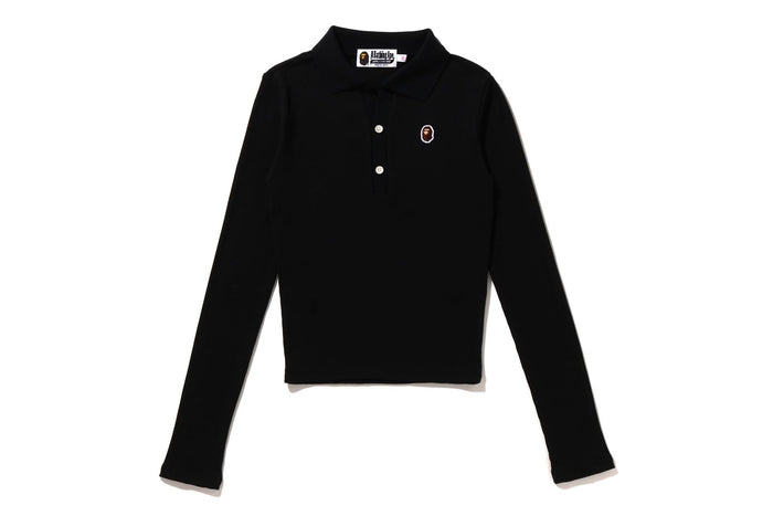 APE HEAD ONE POINT RIB L/S POLO