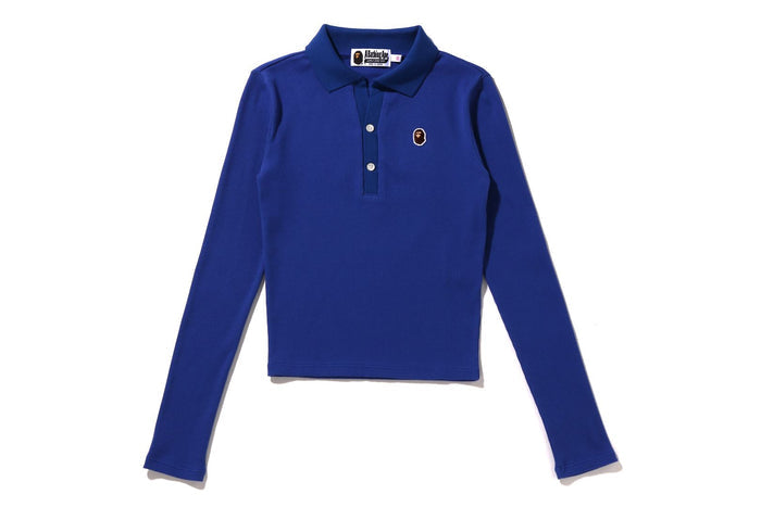 APE HEAD ONE POINT RIB L/S POLO