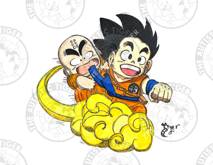 Art Print - A01 Kid Goku on Cloud - Dragon Ball Z
