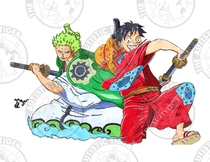 Art Print - A04 Monkey D. Luffy and Roronoa Zoro - One Piece