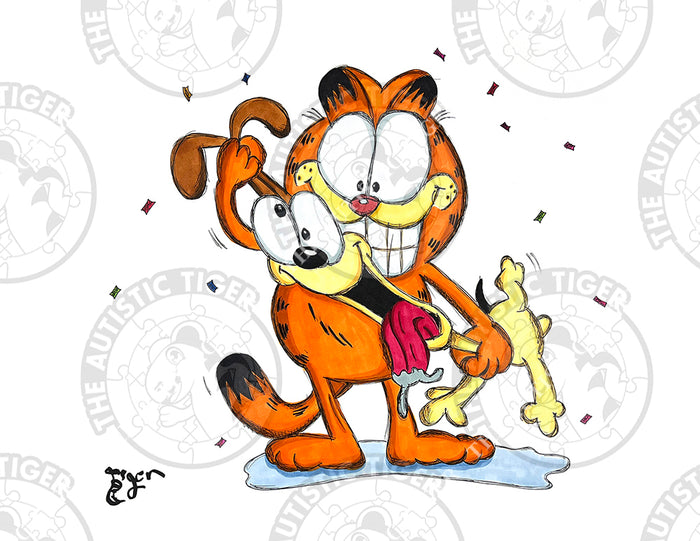 Art Print - C21 Garfield Stretches Odie