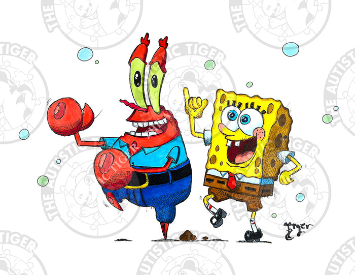 Art Print - C23 Spongebob and Mr Crabs - Spongebob Squarepants