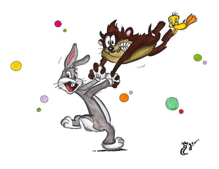 Art Print - C42 Bugs Bunny, Taz and Tweety - Looney Tunes