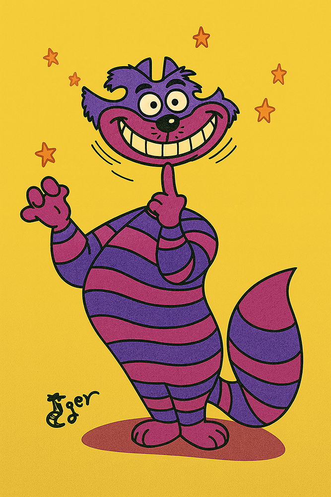 Art Print - D20 Cheshire Cat Color - Alice in Wonderland
