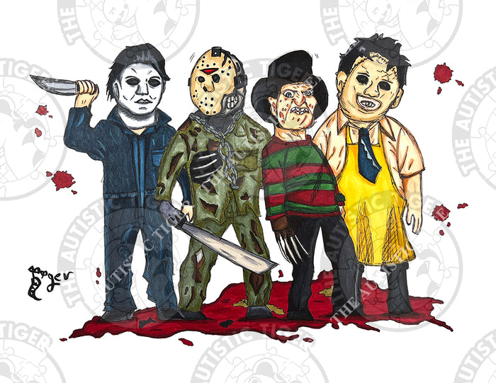 Art Print - H04 Fab Four Horror Guys