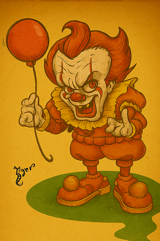 Art Print - H10 Pennywise Holding Balloon - It Clown