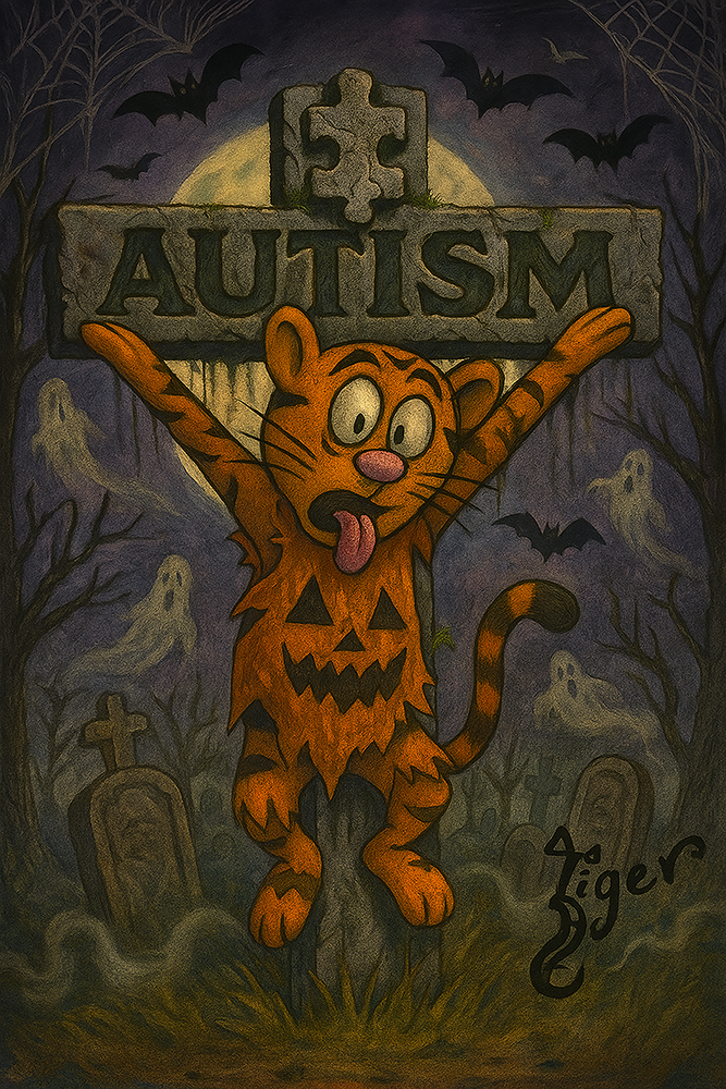 Art Print - H21 Halloween TAT on Autism Cross