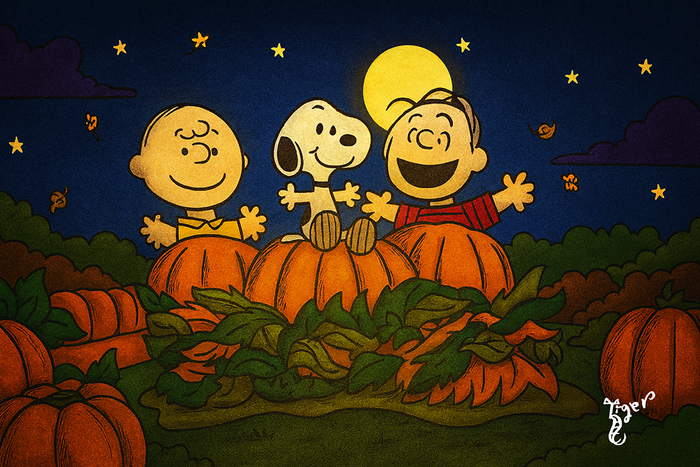 Art Print - H28 The Great Pumpkin - FULL SCENE - Peanuts