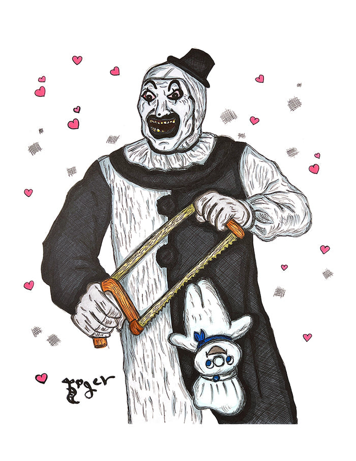 Art Print - H34 Art the Clown Saws Pillsbury Dough Boy - Terrifier