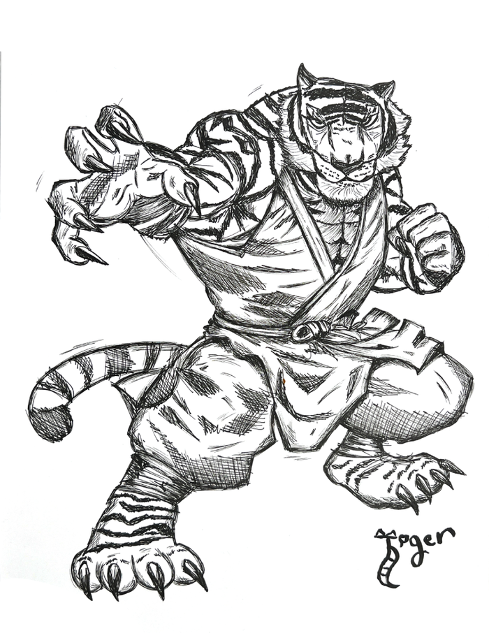 Art Print - N36 Master Tiger - Pen and Ink