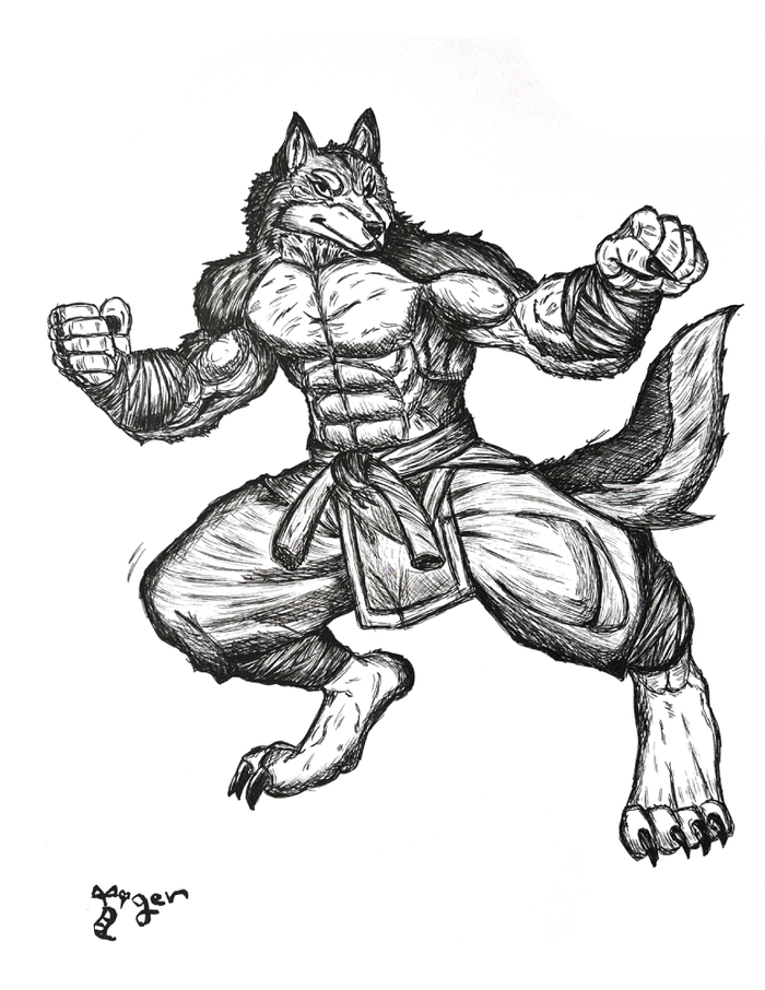 Art Print - N37 Master Wolf - Pen and Ink