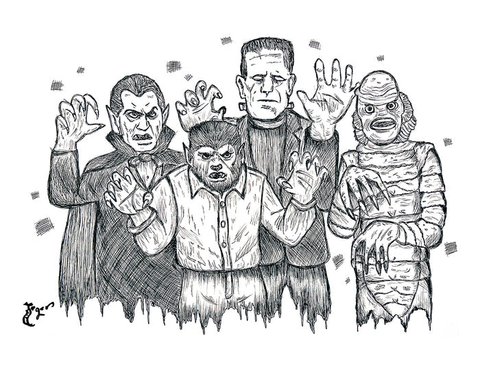 Art Print - P45 Classic Universal Monsters