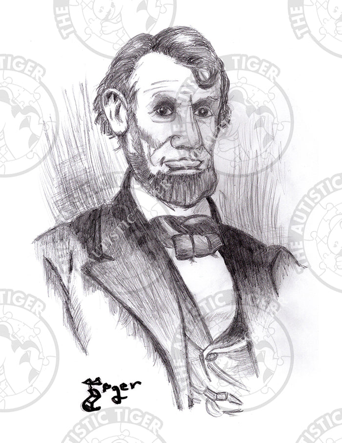 Art Print - P48 Abraham Lincoln Portrait B/W