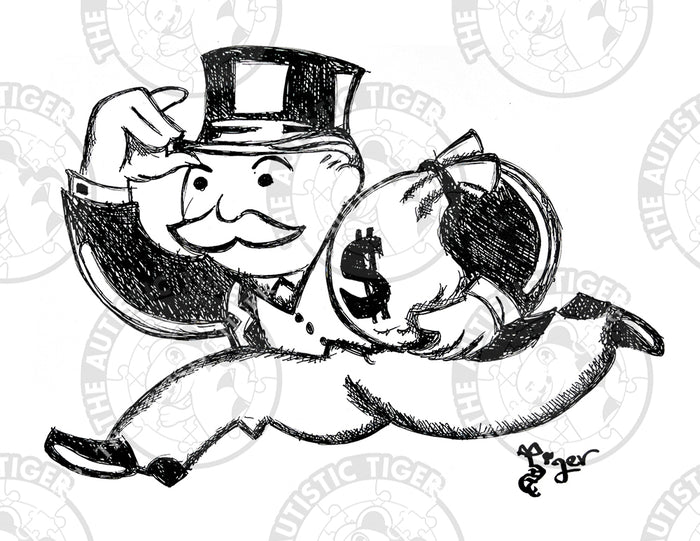 Art Print - P54 Mr. Monopoly B/W