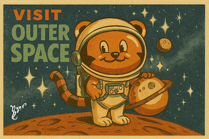 Art Print - PC05 Visit Outer Space - TAT Postcard