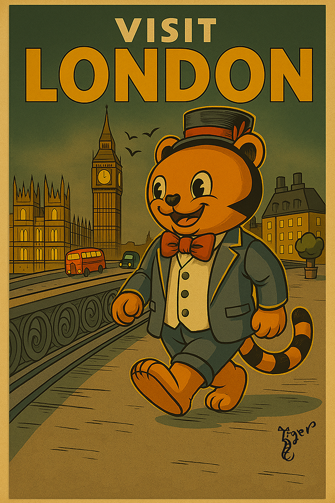 Art Print - PC10 Visit London - TAT Postcard