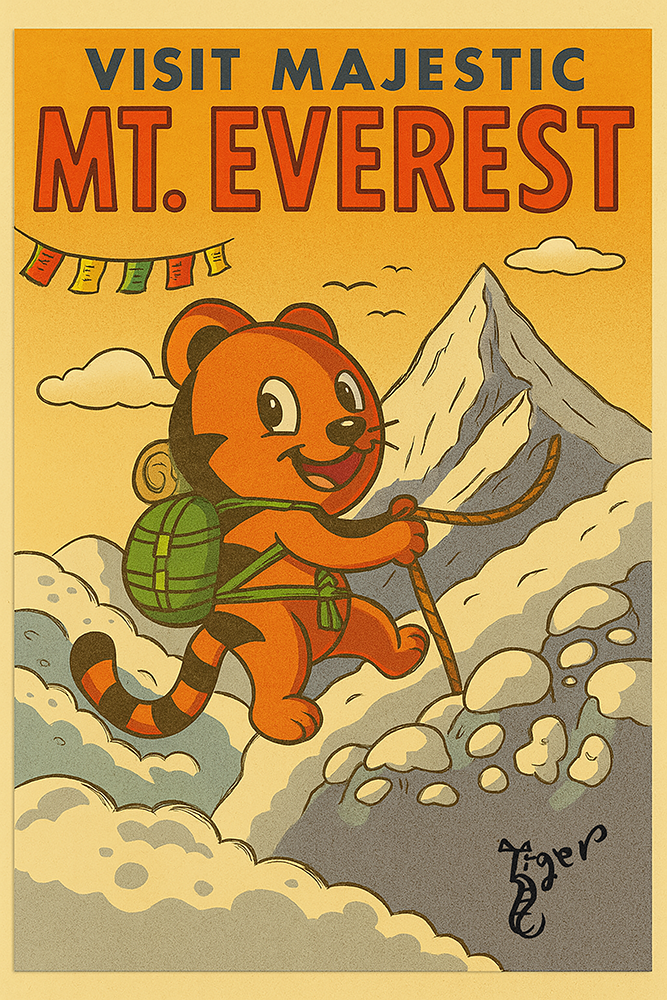 Art Print - PC11 Visit Majestic Mt. Everest - TAT Postcard