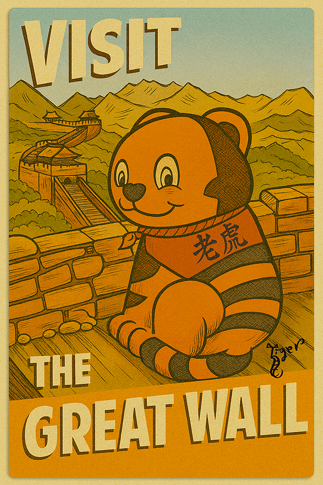 Art Print - PC12 Visit The Great Wall - TAT Postcard