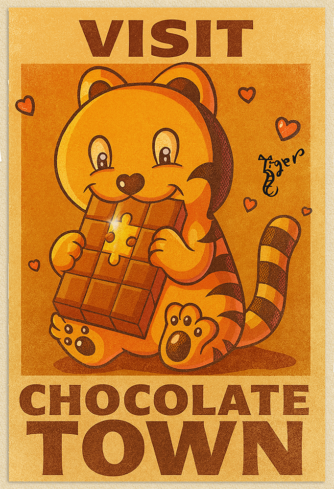 Art Print - PC13 Visit Chocolate Town - TAT Postcard