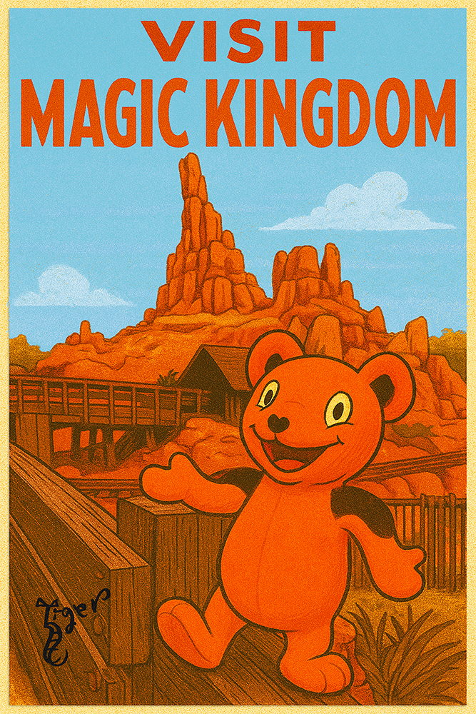 Art Print - PC20 Visit Magic Kingdom - Big Thunder - TAT Postcard