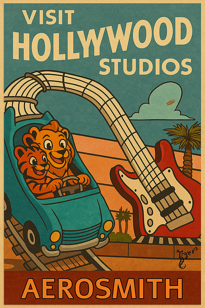 Art Print - PC23 Visit Hollywood Studios - Aerosmith - TAT Postcard