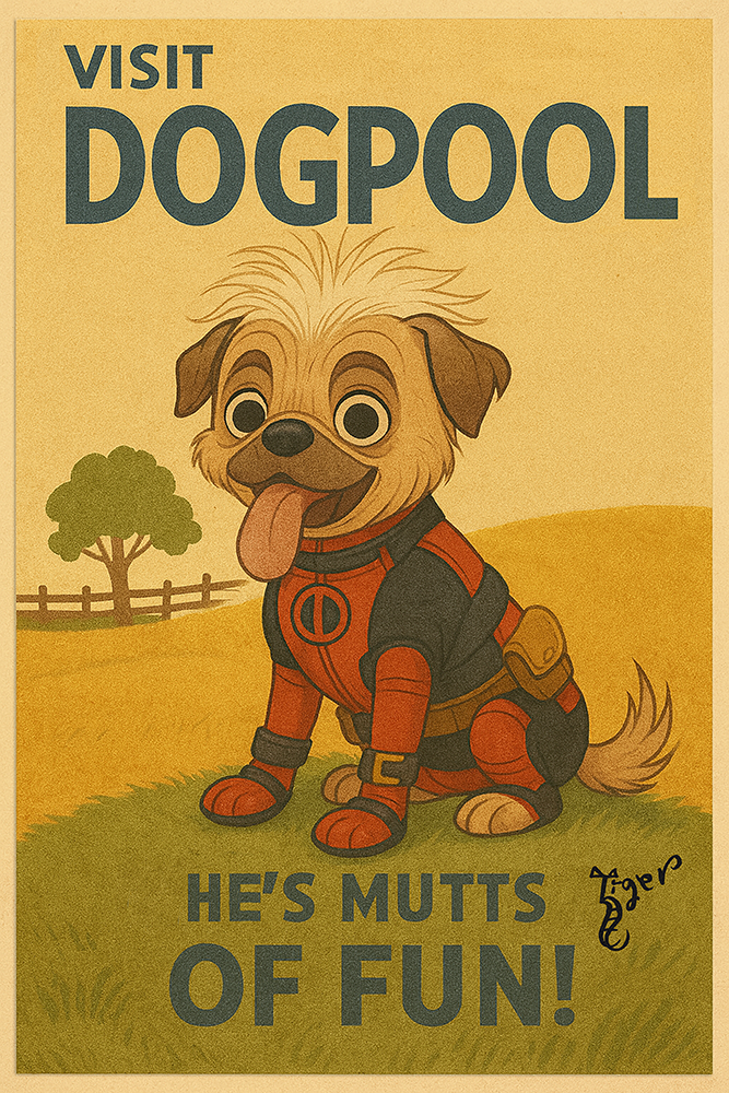Art Print - PC34 Visit Dogpool - Deadpool - Postcard