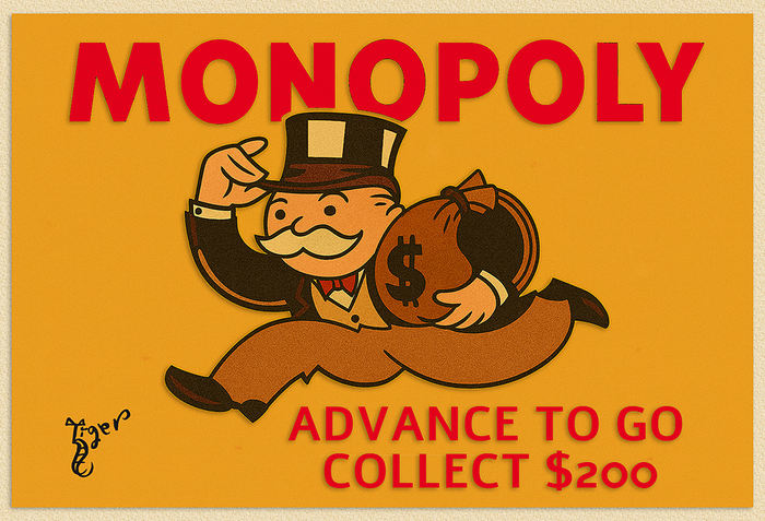 Art Print - PC35 Advance to Go - Monopoly Postcard