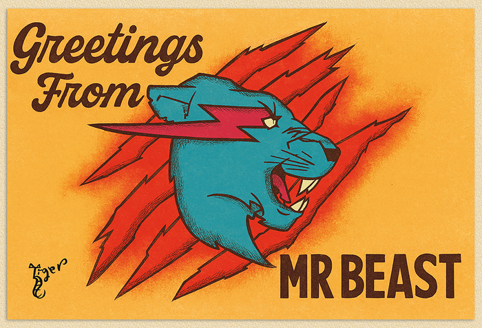 Art Print - PC36 Greetings From MrBeast - Postcard