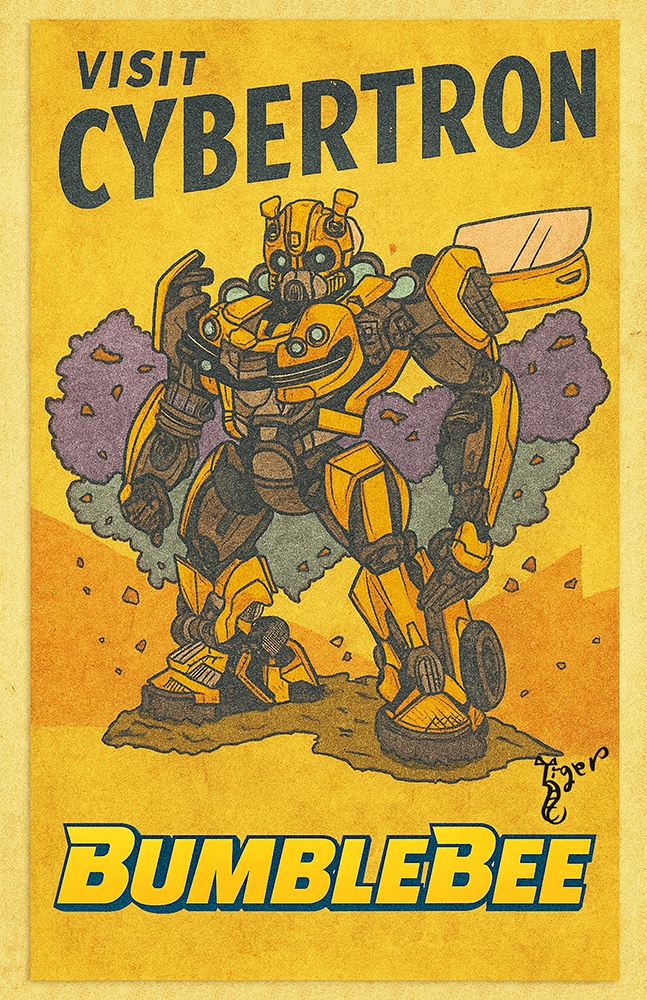 Art Print - PC40 Visit Cybertron - Bumblebee Transformers - Postcard