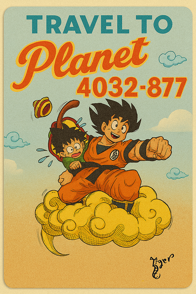 Art Print - PC41 Travel to Planet 4032-877 - Dragon Ball Z - Postcard
