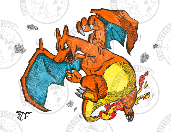 Art Print - PK06 Angry Charizard - Pokemon