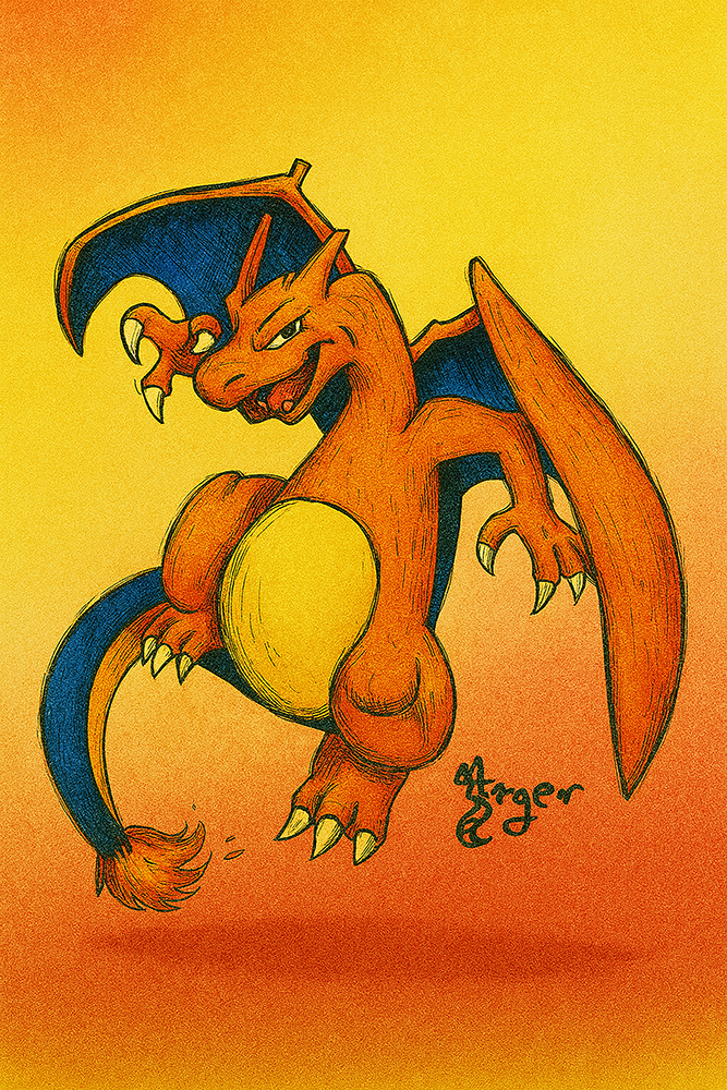 Art Print - PK07 Charizard Color - Pokemon
