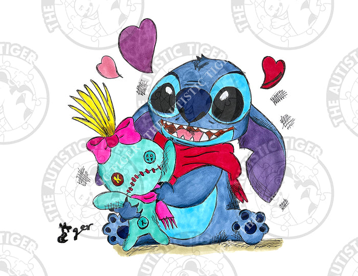 Art Print - S04 Stitch and Scrump - Lilo and Stitch
